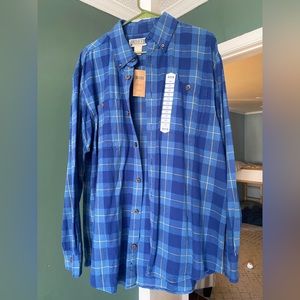 Duluth Trading Co Men’s Blue Flannel Shirt NWT